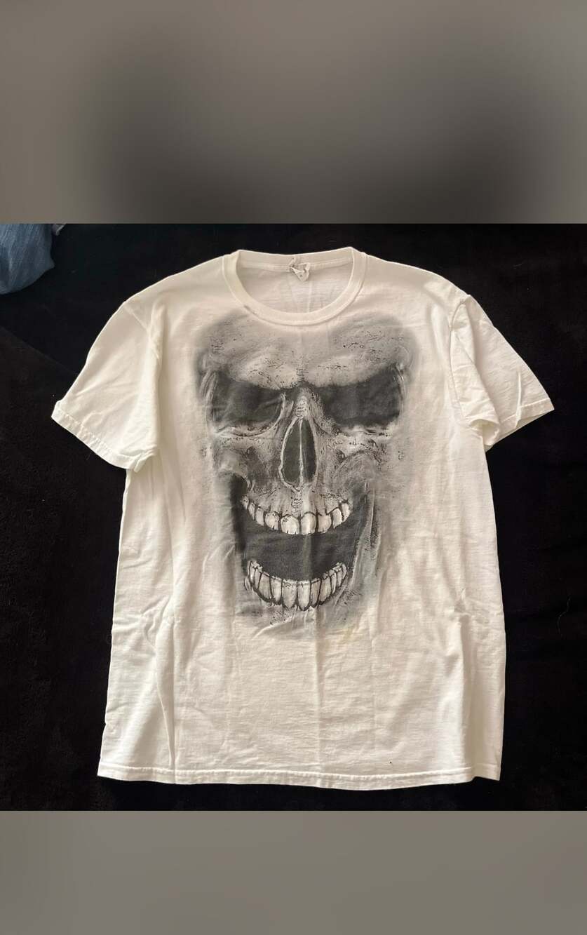 Vintage Y2K Screaming Skull Graphic T-Shirt XL